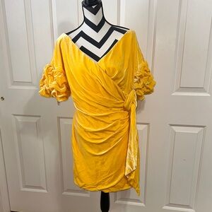 Fame & Partners X Free People Caroline Dress In Velvet Marigold